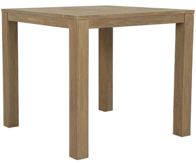 Sunset West Coastal Warm Gray Wooden Square Outdoor End Table-0