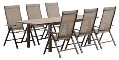 Furniture of America® Monza 7-Piece Gray Aluminum/Textlene Outdoor Dining Table Set