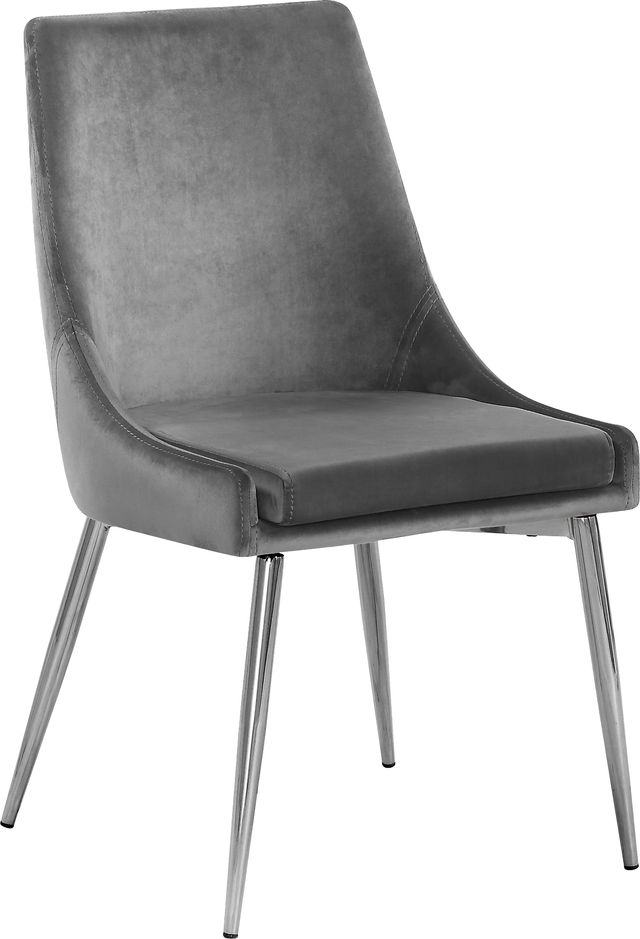 Meridian Furniture Karina Gray/Chrome Velvet Dining Chair-0