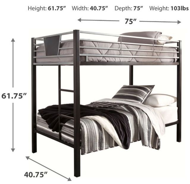 Signature Design by Ashley® Dinsmore Black/Gray Twin/Twin Bunk Bed with Ladder-2