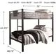 Signature Design by Ashley® Dinsmore Black/Gray Youth Twin/Twin Bunk Bed with Ladder-1