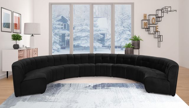 Meridian Furniture Limitless 10-Piece Black Velvet Modular Sectional-1