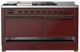 Ilve® Majestic III 60" Burgundy Pro Style Dual Fuel Liquid Propane Range with Griddle and Burnished Trim-2
