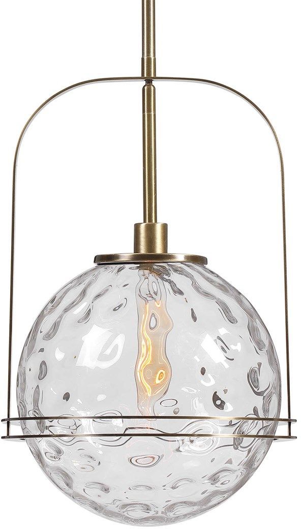 Uttermost® Mimas Antique Brass 1-Light Globe Pendant-3
