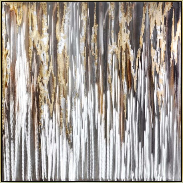 Classy Living Golden Veil Metallic Abstract Wall Art-0