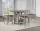 Steve Silver Co. Abacus 5-Piece Smoky Alabaster/Smoky Honey Drop-Leaf Counter Height Table Dining Set-0