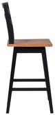 Signature Design by Ashley® Wildenauer Black/Brown Tall Swivel Bar Stool-2