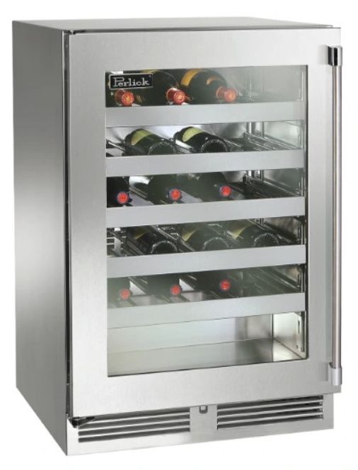 Perlick® Marine & Coastal Series 24" 5.2 Cu. Ft. Stainless Steel Glass Door Built-In Wine Reserve-0