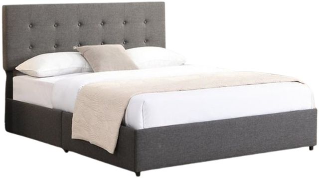 IFDC Dark Gray Queen Platform Storage Bed-0