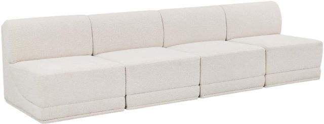 Meridian Furniture Ollie 4-Piece Cream Armless Modular Sofa Sectional-0