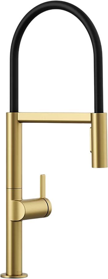 KOHLER® Components® Vibrant Brushed Moderne Brass Semi-Professional Kitchen Sink Faucet with 2-Function Sprayhead-0