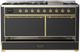 Ilve® Majestic III 60" Graphite Matte Pro Style Dual Fuel Liquid Propane Range with Solid Door and Brass Trim-4