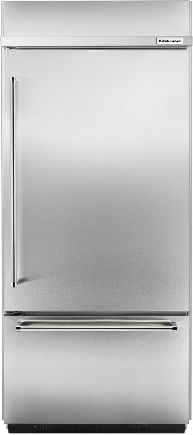 KitchenAid® 37 in. 20.9 Cu. Ft. Stainless Steel Built In Bottom Freezer Refrigerator-0