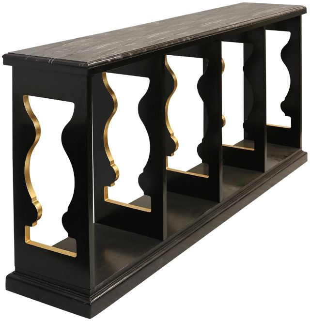 Harp & Finial® Monroe Ebonized Black/Gold Baluster Console-1