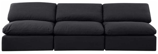 Meridian Furniture Indulge 3-Piece Black Armless Sofa-1