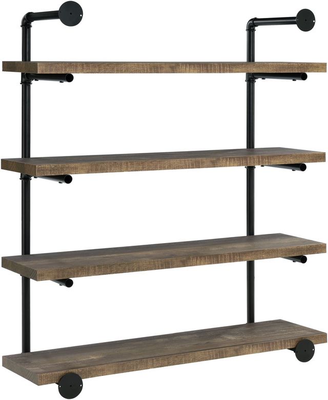 Coaster® Elmcrest Black/Grey Driftwood 40" Wall Shelf-2
