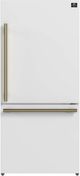 FORNO® Milano Espresso 31" 17.2 Cu. Ft. White Counter Depth Bottom Freezer Refrigerator-0