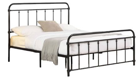 Milton Greens Stars Black Queen Metal Farmhouse Classic Platform Bed-0