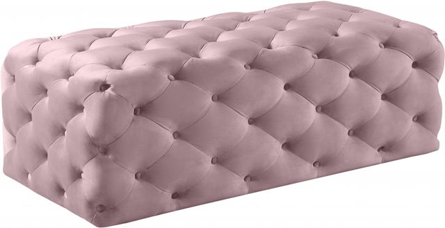 Meridian Furniture Casey Pink Velvet Bench-0