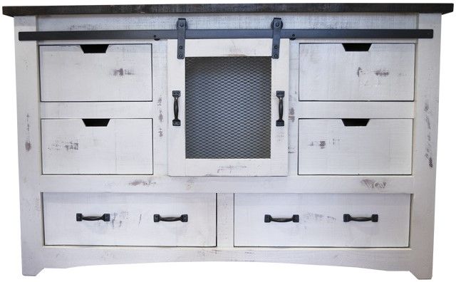 American Wholesale Furniture Mesh Nero White Dresser -0