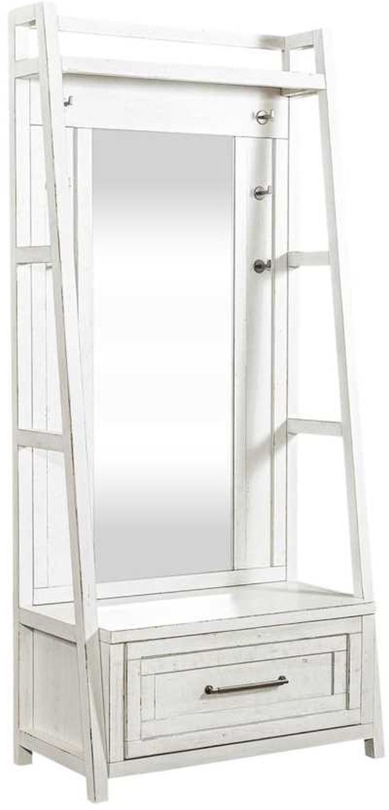 Liberty Furniture Modern Farmhouse 2-Piece Flea Market White Hall Tree Set-0