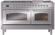 Ilve® Nostalgie II Noblesse 60'' Stainless Steel Pro Style Dual Fuel Range with Chrome Trim-1