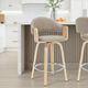 Armen Living Daxton 4-Piece Oak/Vintage Taupe Counter Stool Set-1