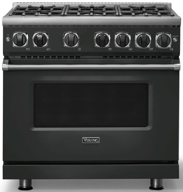 Viking® 7 Series 36'' Antique Bronze Pro Style Natural Gas Range-0