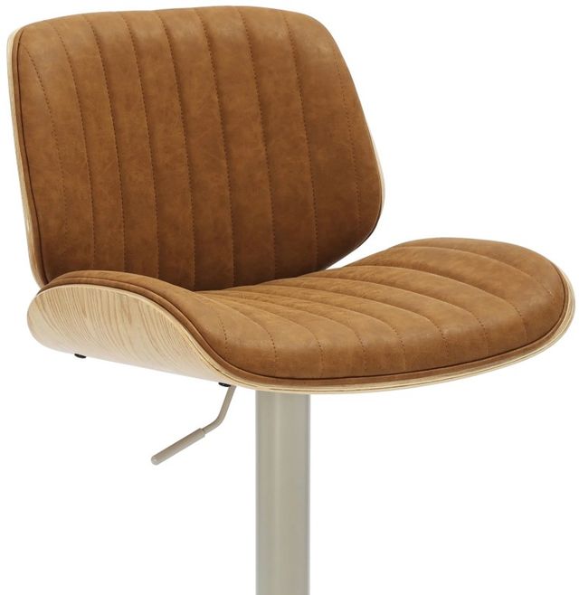 Armen Living Brock 2-Piece Camel/Ivory/Oak Barstool Set-4