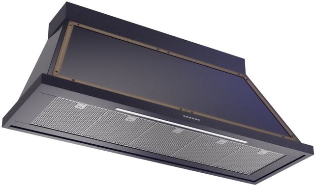 Ilve® Nostalgie II Noblesse 60" Midnight Blue Wall Mounted Range Hood with Burnished Trim-1