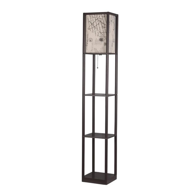 Adesso® Script Brown Shelf Floor Lamp-0