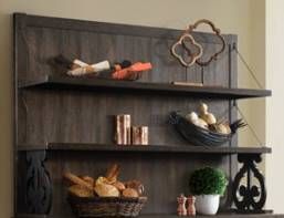 American Wholesale Furniture Smokey Charcoal Server with Hutch-2