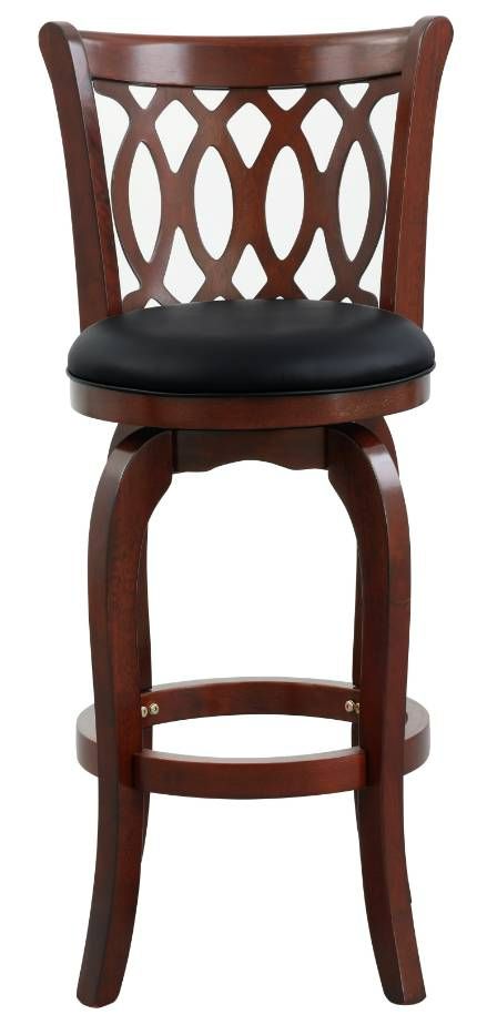 Homelegance® Shapel Black/Dark Cherry 19'' Swivel Pub Height Chair-2