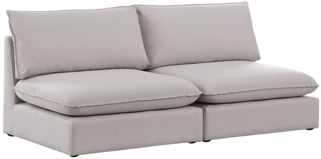 Meridian Furniture Mackenzie Beige 80" Linen Fabric Armless Modular Sofa-0