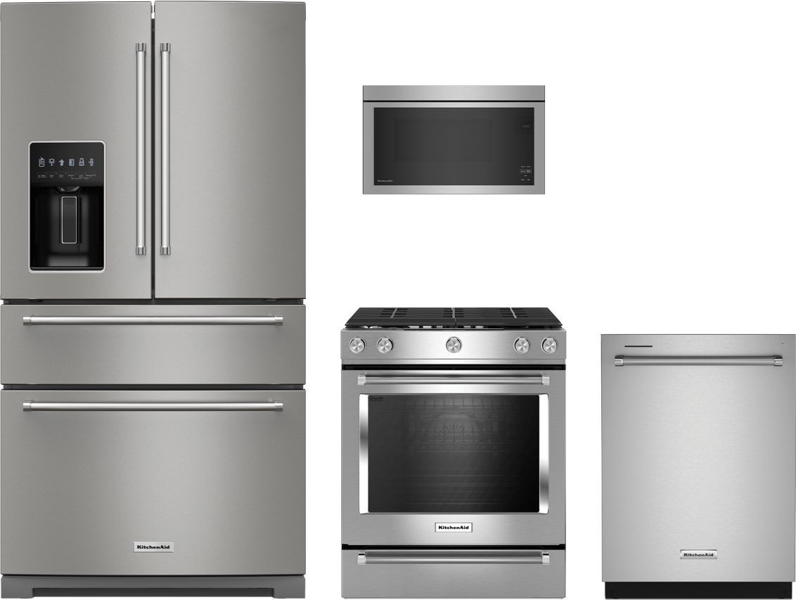 KitchenAid® 4 Piece Stainless Steel Kitchen Package