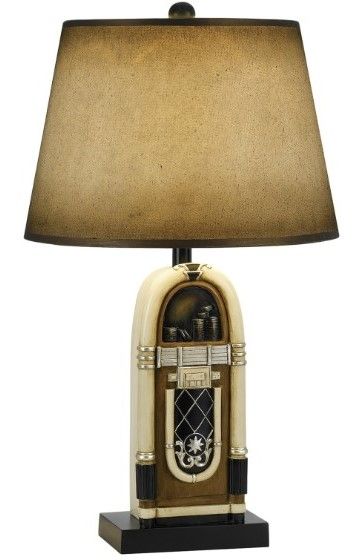 Cal® Lighting & Accessories Jukebox Antique Bronxe/Ivory Table Lamp-0