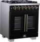 FORNO® Capriasca Series Alta Qualita 30" Black Pro Style Dual Fuel Range-1