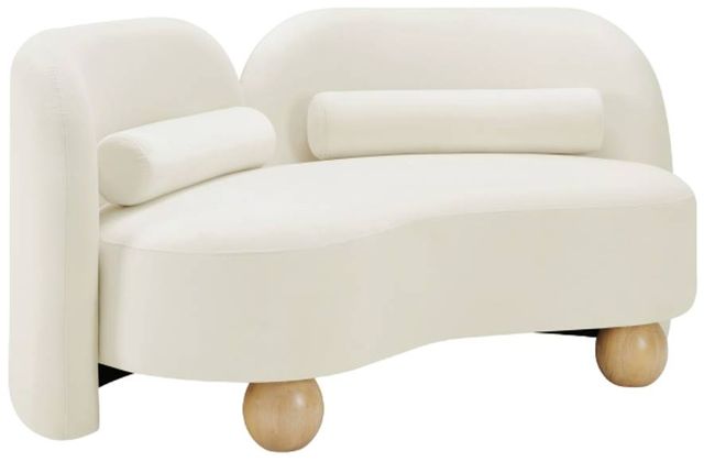 Meridian Furniture Daphne Cream 64" Velvet Loveseat-0