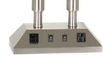 Cal® Lighting & Accessories Brushed Steel/White Desk Lamp-1