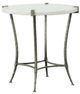 Fairfield® Palermo White Round End Table with Stainless Steel Base-0