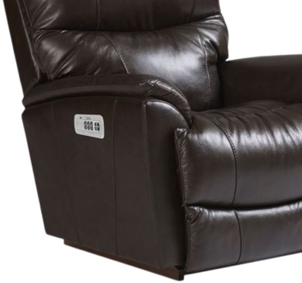 La-Z-Boy® Trouper Walnut Leather Power Rocking Recliner with Headrest-1