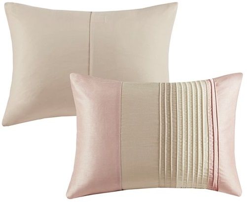 Olliix by Madison Park Amherst 7 Pieces Blush and Taupe Queen Comforter Set-1
