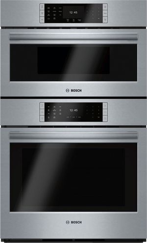 Bosch Benchmark® Series 30" Stainless Steel Electric Built In Oven/Micro Combo Front view of the Bosch Benchmark® Series 30" Stainless Steel Electric Built In Oven/Micro Combo