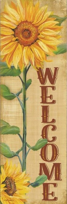 Classy Art Welcome Sunflower by Ed Wargo Wall Art-1