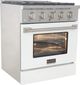 Kucht Professional KNG Series 30" Stainless Steel Pro Style Natural Gas Range with White Door-1