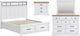 Signature Design by Ashley® Ashbryn 4-Piece White/Natural King Panel Storage Bed Set-0