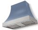 La Cornue CornuFé Cascade 36" Provence Blue Wall Mounted Range Hood with Satin Chrome Trim-0