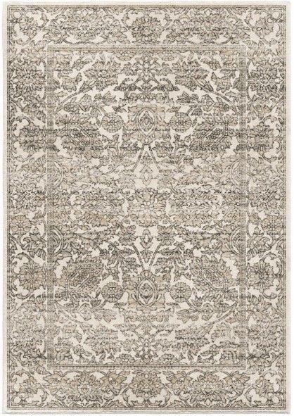 Orian Riverstone Persian Tonal Light Gray 5'x8' Area Rug-0