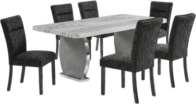 Global Furniture USA D2502 7-Piece Black/Gray Dining Set-0