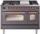 Ilve® Nostalgie II Series 48" Graphite Matte Pro Style Dual Fuel Range-0